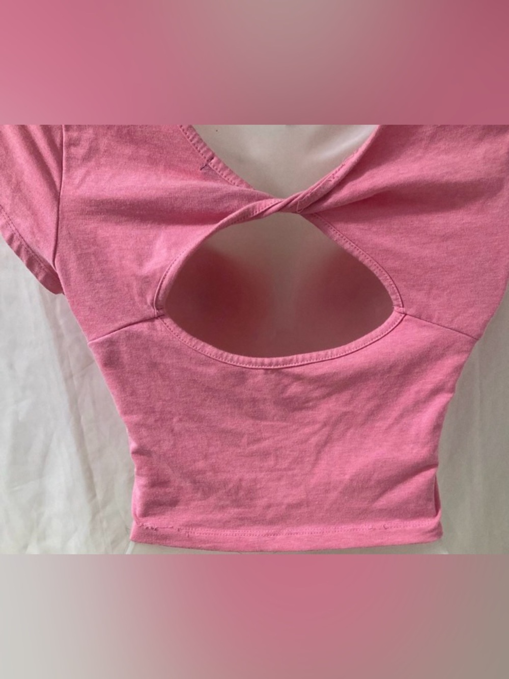 Streetwear Society Pink Open Back Cut Out Crop Top Women’s Small Barbiecore